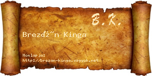Brezán Kinga névjegykártya
